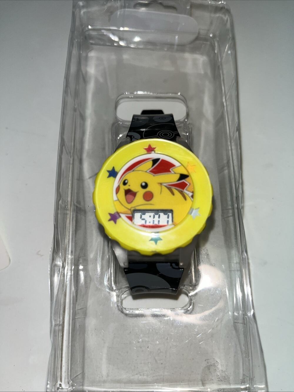 Yellow Pokémon Pikachu Digital Watch Flashing Works New (B3)